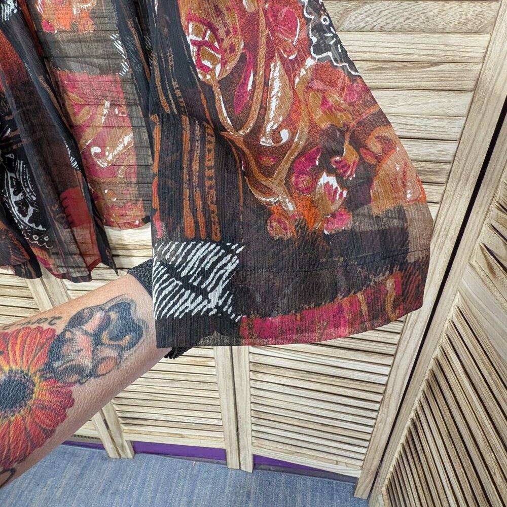 Additions by Chico's Kimono Bohemian Sheer Open Front Size 3 - Picture 7 of 12